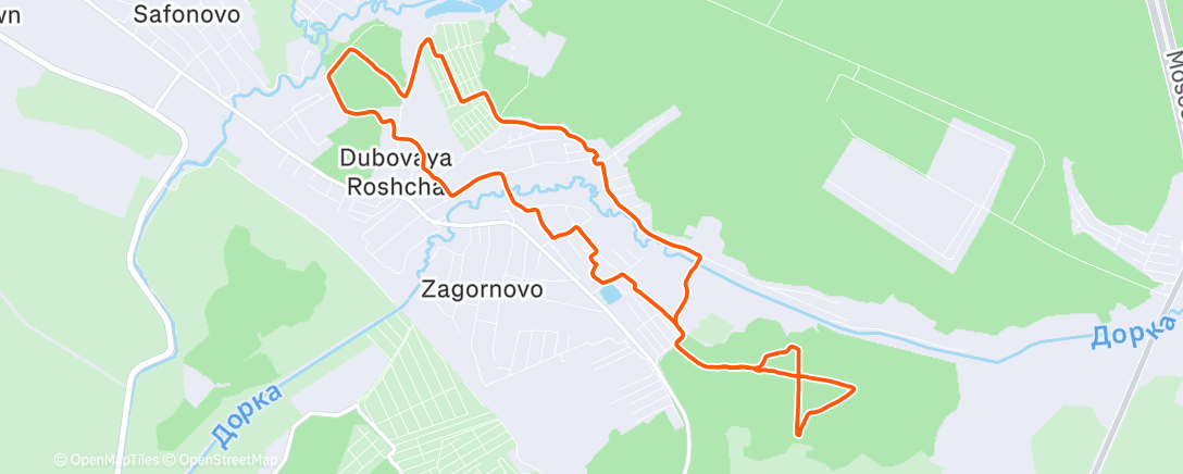 Map of the activity, Afternoon Run