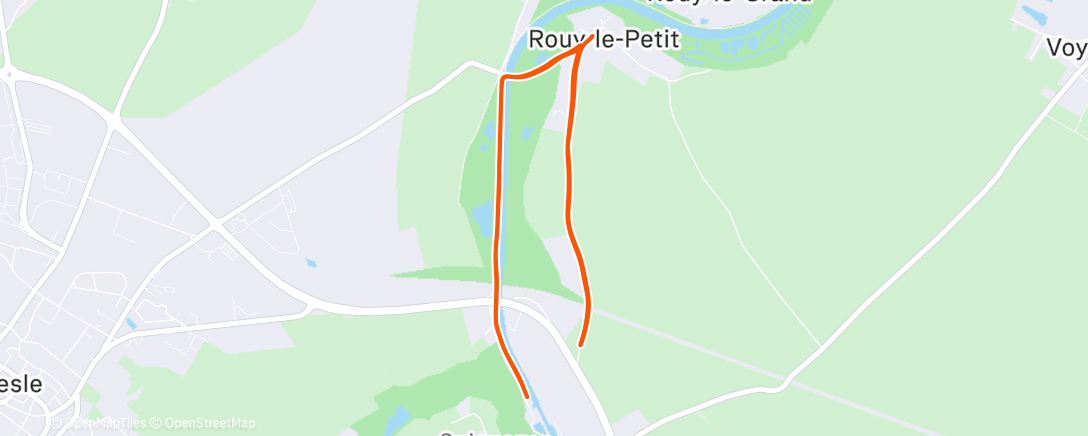 Map of the activity, Course à pied dans l'après-midi