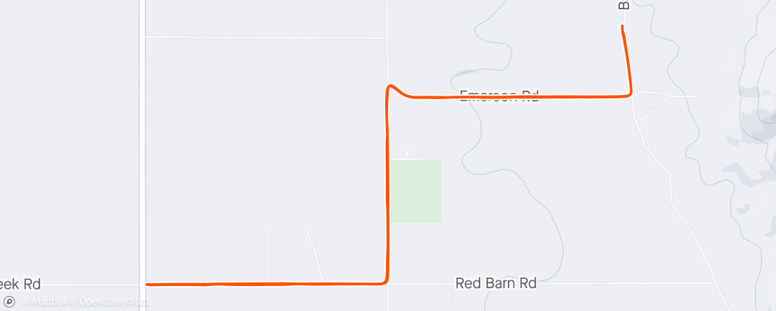 Map of the activity, Morning Run out Red Barn