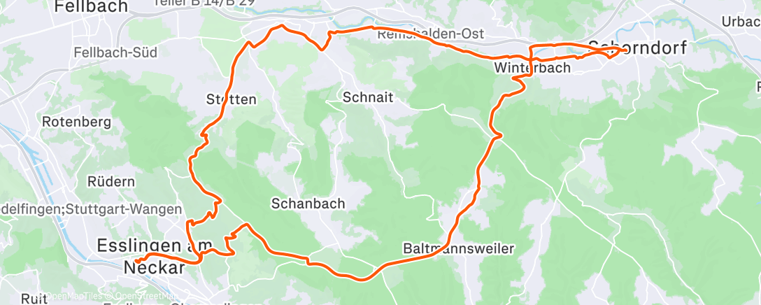 Map of the activity, Mittagsradfahrt