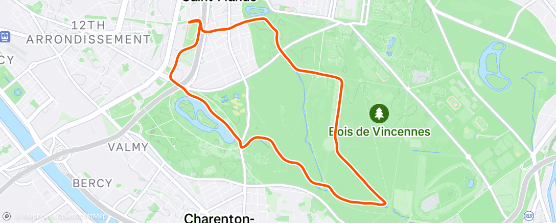Map of the activity, 1h footing 🌧️🌧️🌿🌧️🌧️