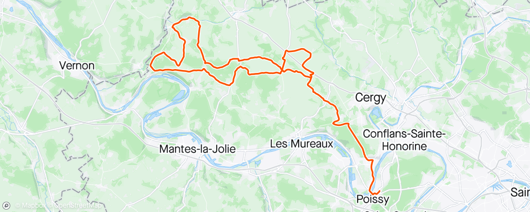 Mapa de la actividad, Reco Tour du Vexin