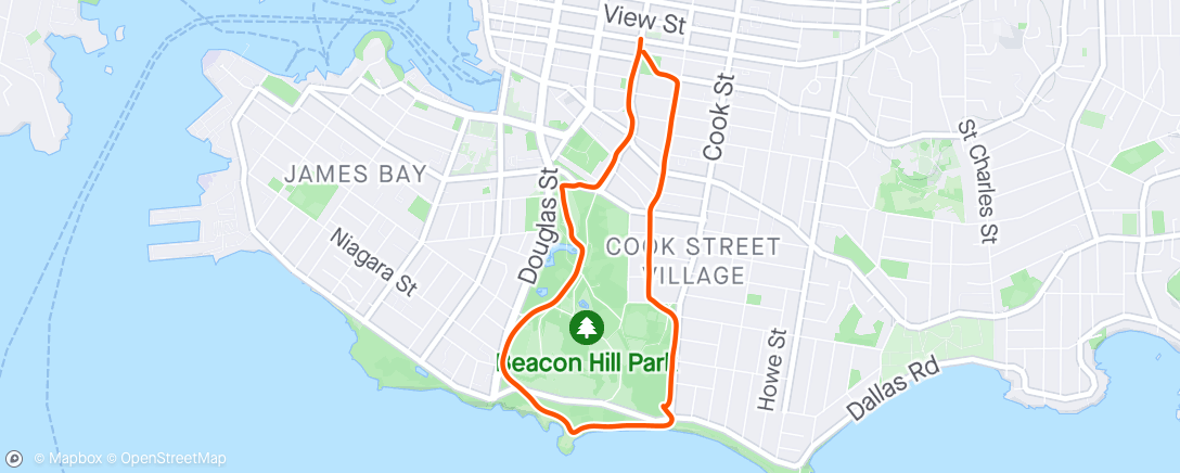 Map of the activity, Lil jog-o around the park to start Tuesday 🏃🏻‍♀️🪻