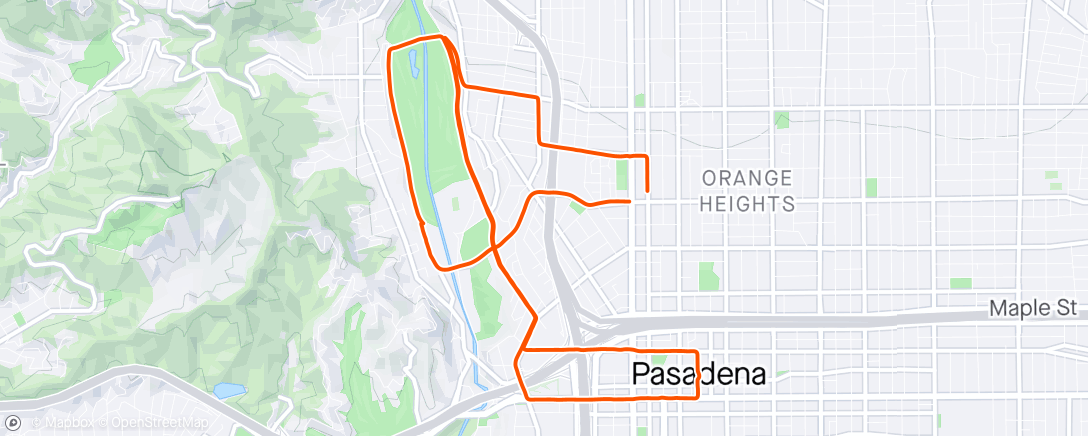 Map of the activity, Pasadena Ride of Silence
