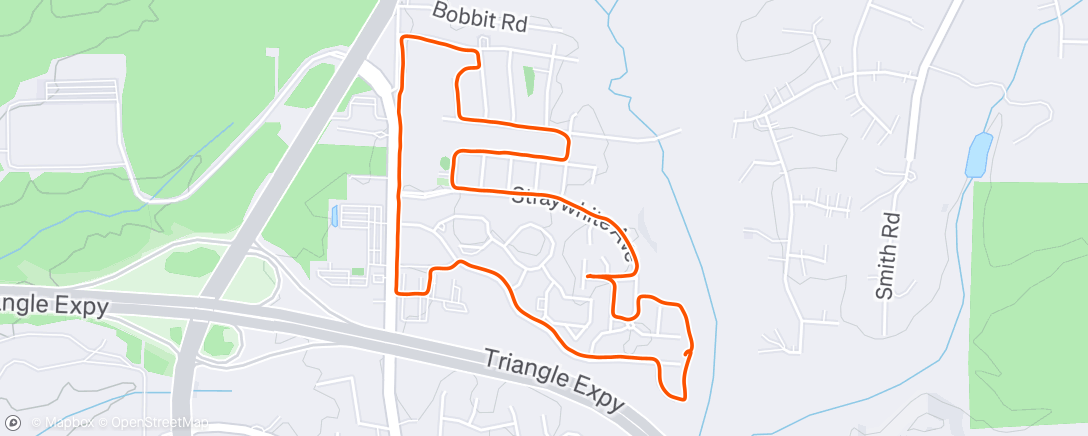 Map of the activity, Afternoon Run