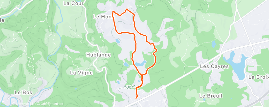 Map of the activity, Afternoon Hike