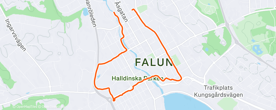 Map of the activity, Afternoon Run