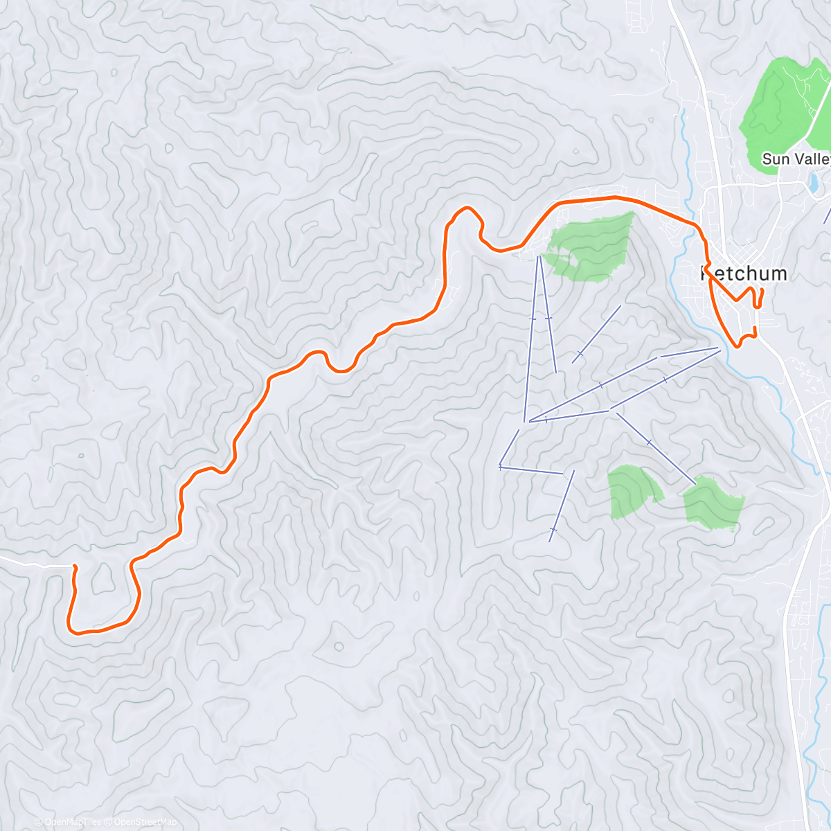 Map of the activity, Ride to Warm Springs