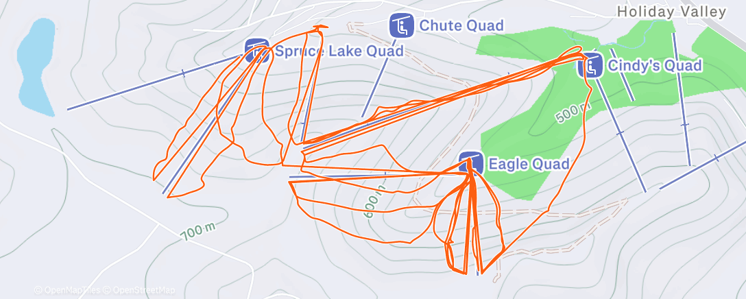 Map of the activity, Skiing @HV