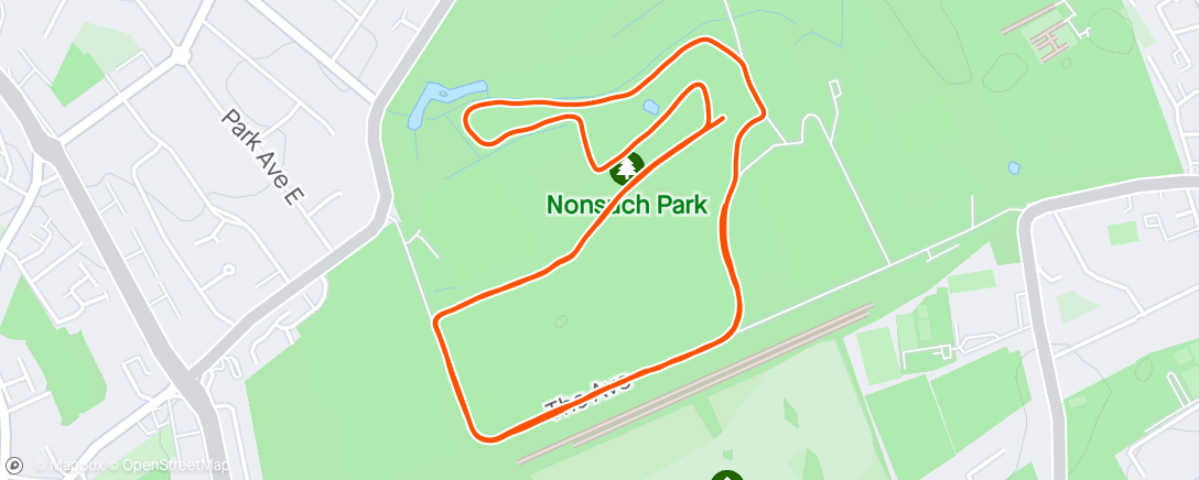 Map of the activity, Nonsuch Parkrun