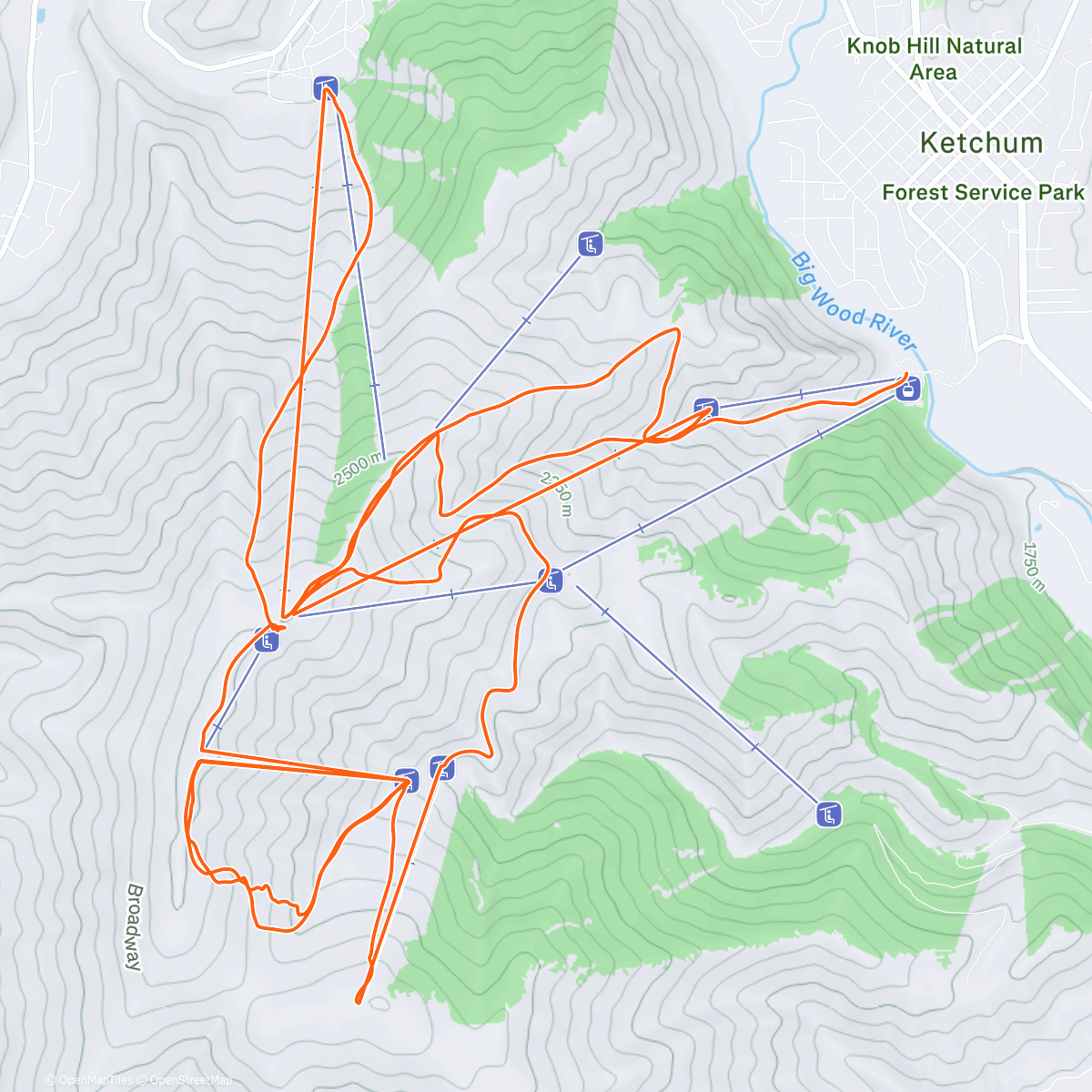 Map of the activity, Sun valley