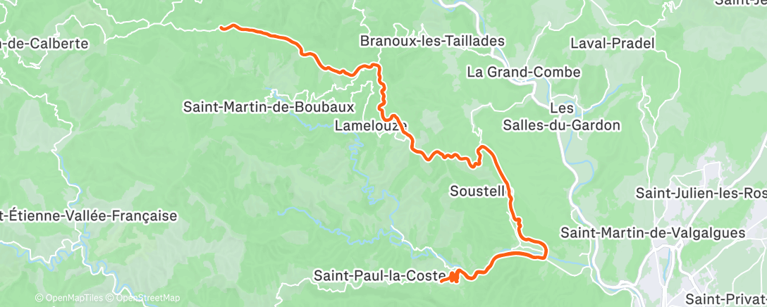 Map of the activity, Sortie vélo dans l'après-midi