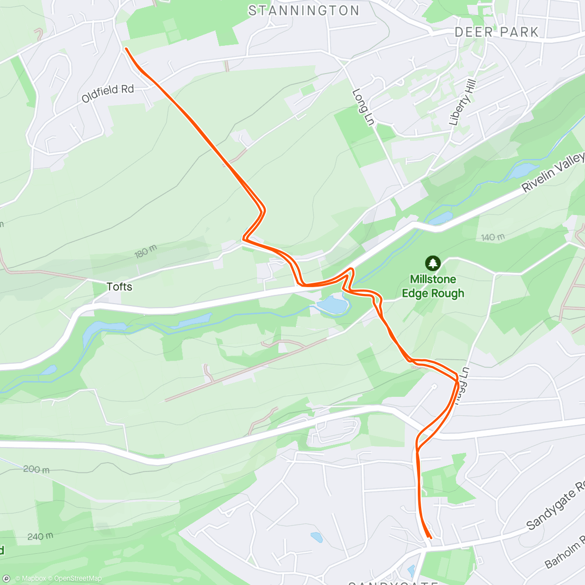 Map of the activity, Hallam Chase
