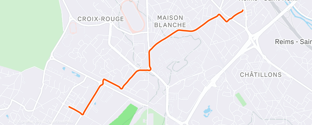 Map of the activity, Sortie vélo le matin