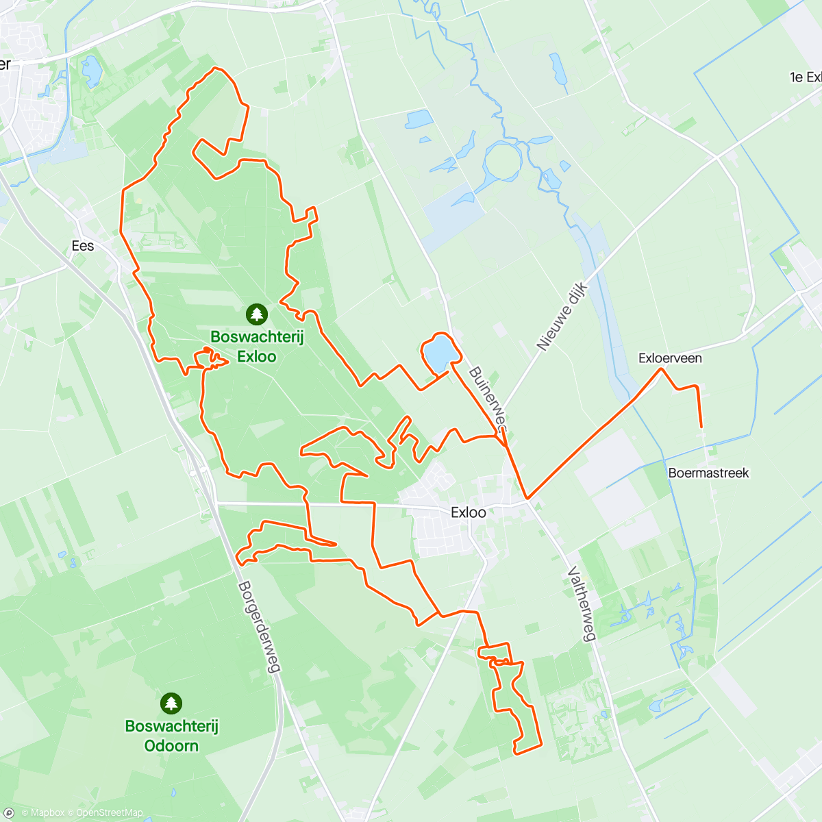 Map of the activity, MTB route Exloo