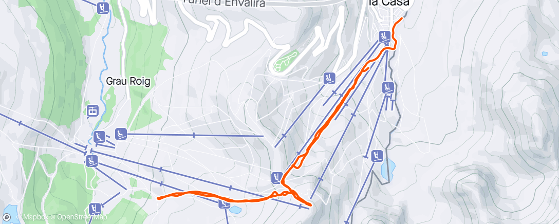 Mapa da atividade, Ski de randonnée le midi