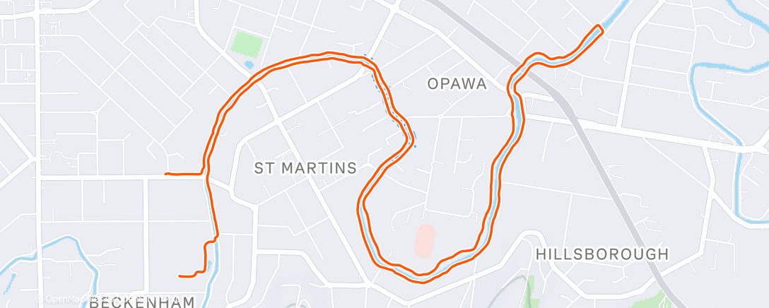 Map of the activity, Afternoon Run
