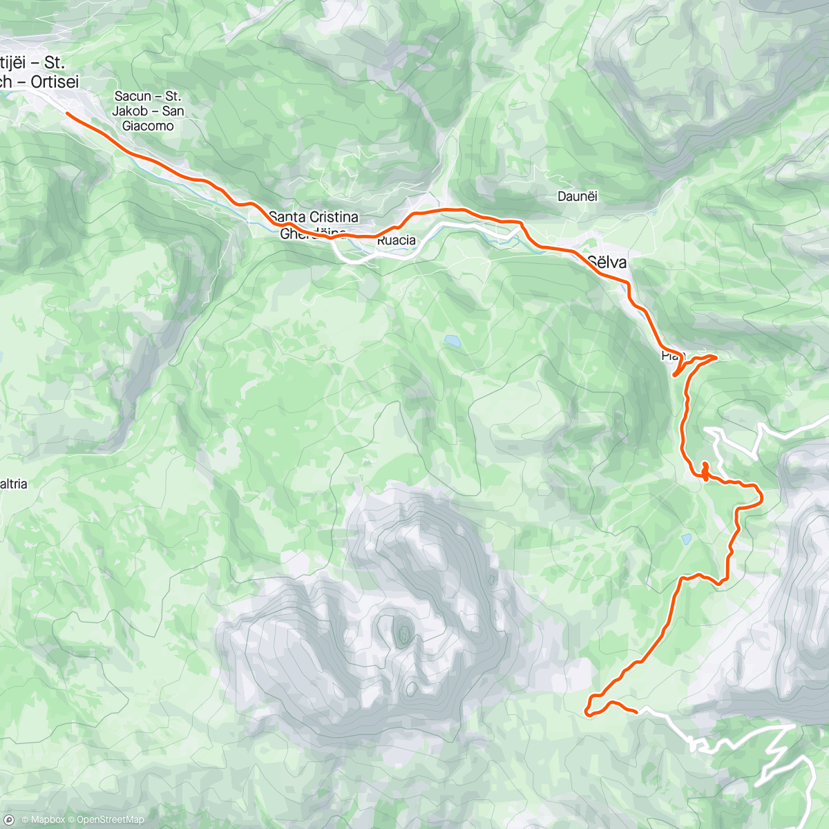 Map of the activity, ROUVY - Ortisei to Passo Sella | Italy