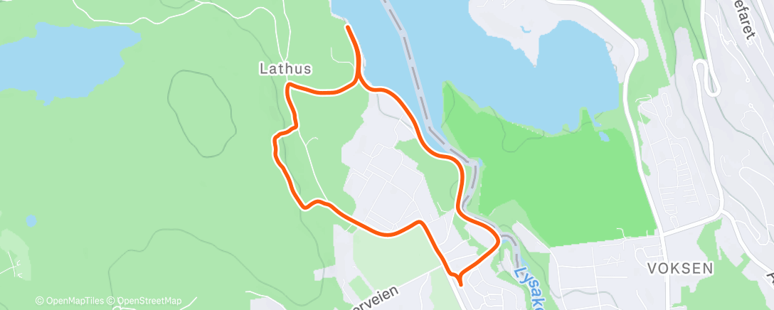 Map of the activity, Afternoon Run