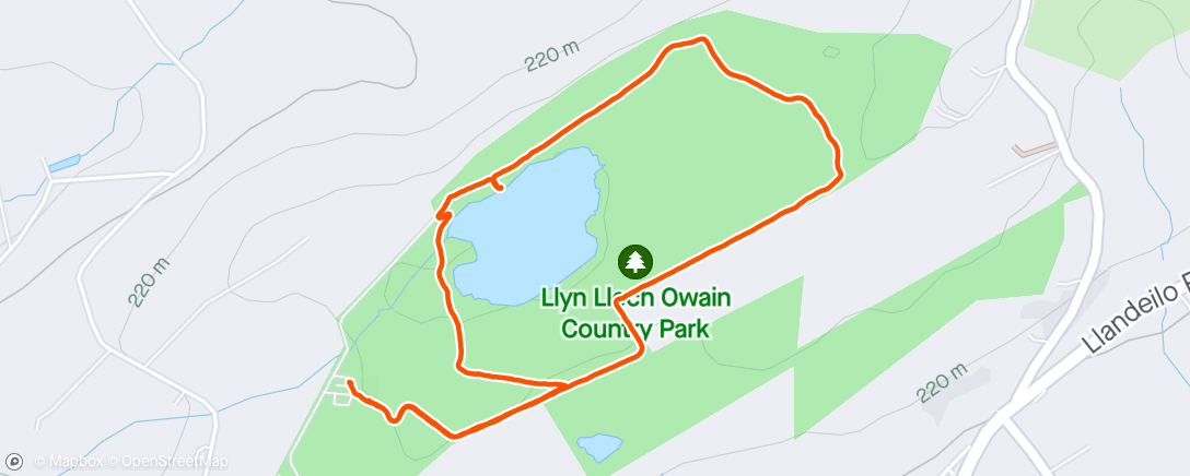 Map of the activity, Family stroll around Llyn Llech owain