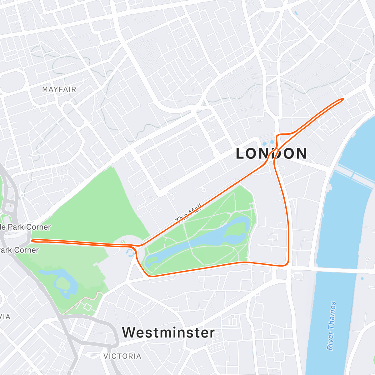 Map of the activity, Rad HIT 3x8x20s/10s (Tabata) on Classique in London