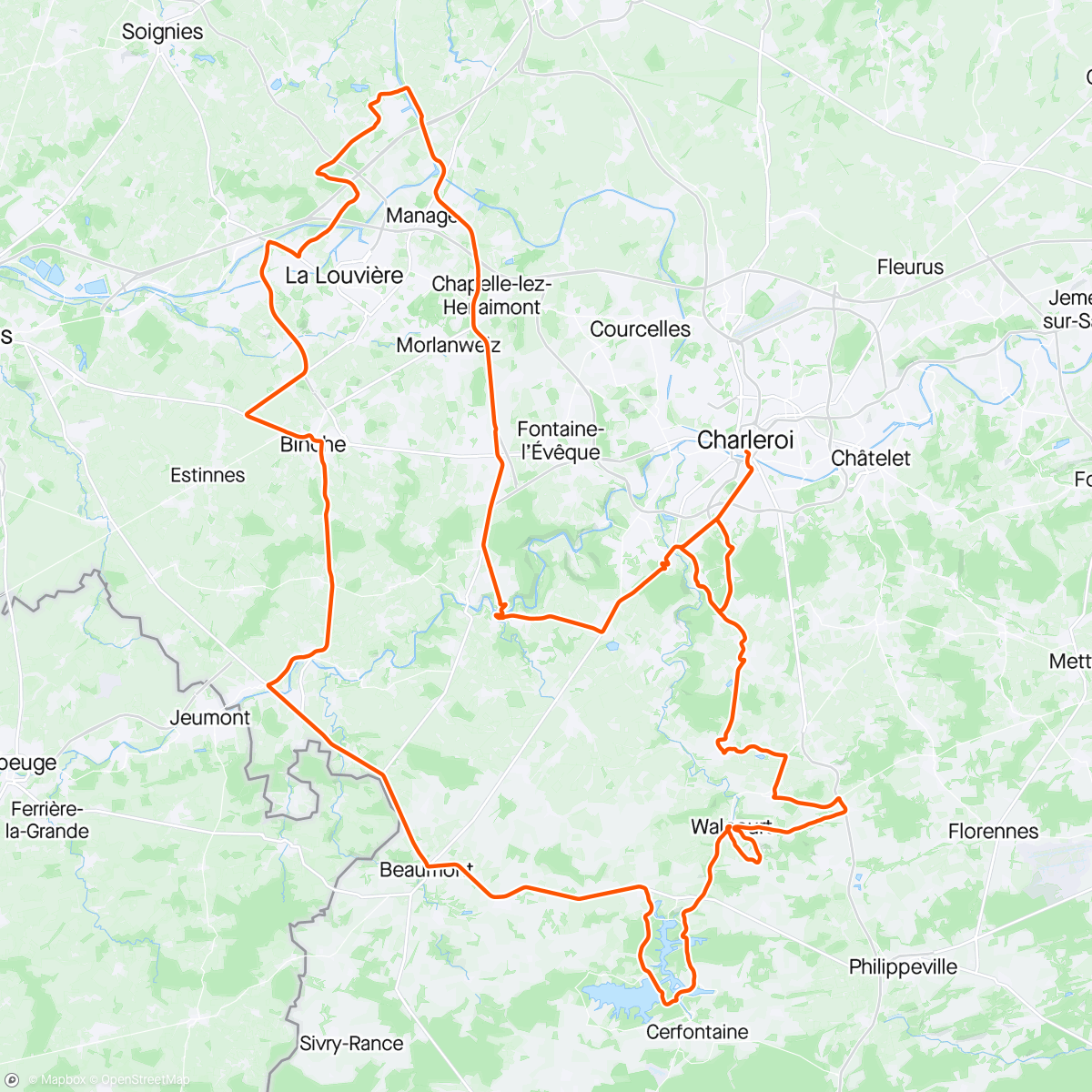 Map of the activity, Circuit de Wallonie !
