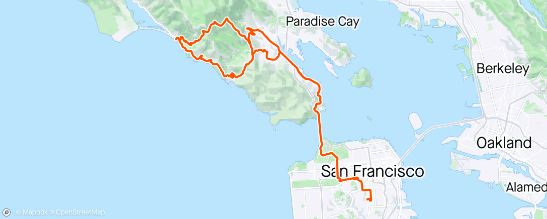 Map of the activity, 5 hours of zone 2 - Stinson to Panoramic with Karim