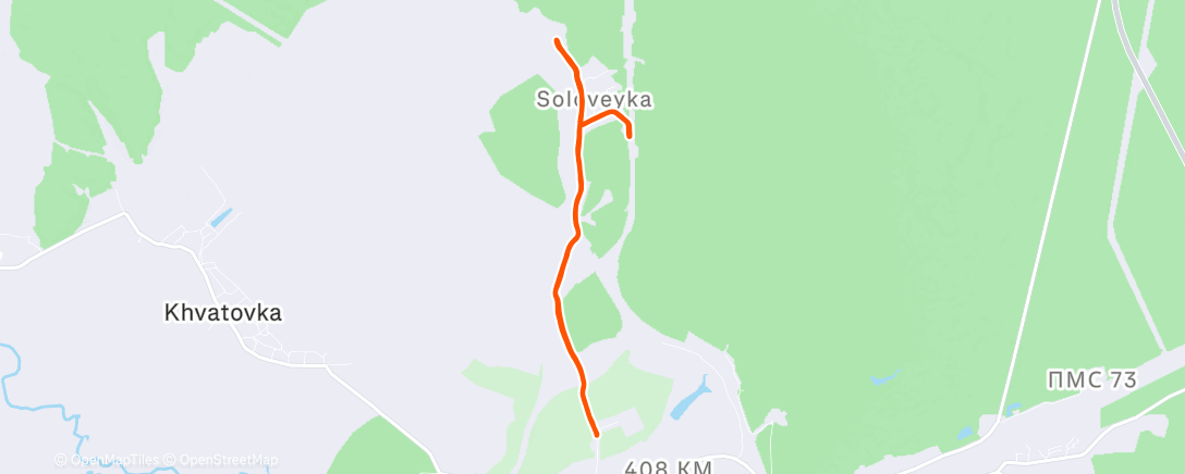 Map of the activity, Lunch Run