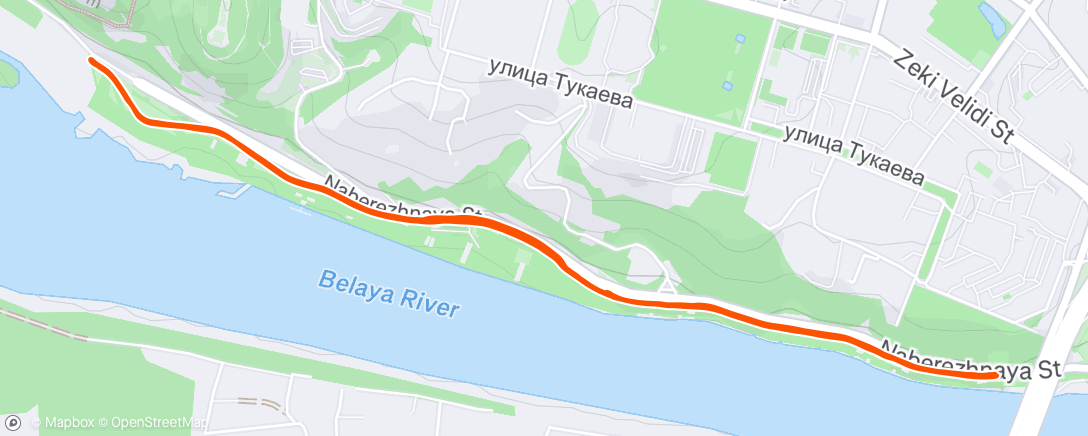 Map of the activity, Вечерний забег