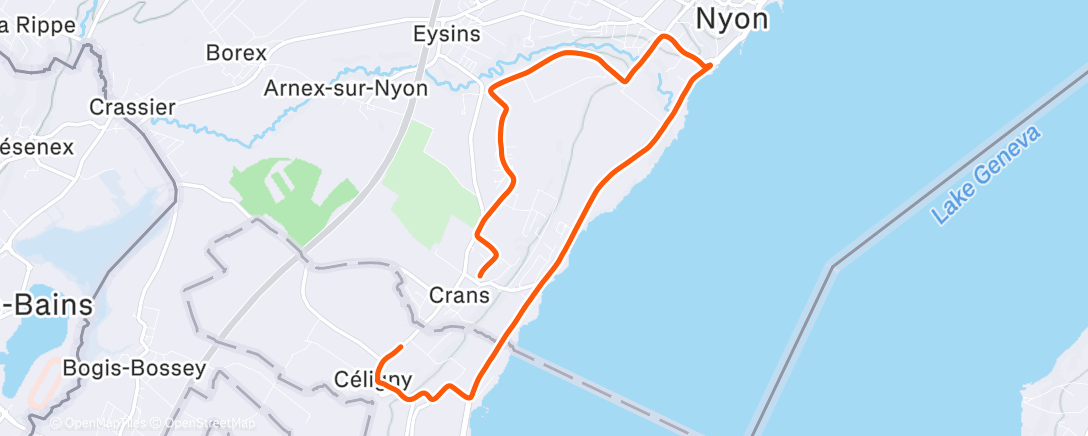 Map of the activity, Course à pied dans l'après-midi