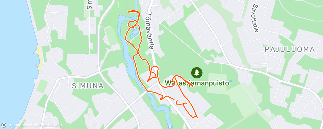 Map of the activity, Lunch Run