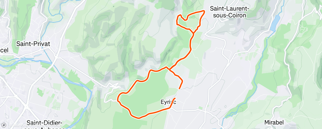 Map of the activity, Trail le matin