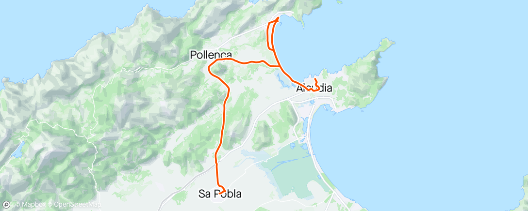 活动地图，Alcudia i regn etter lunsj