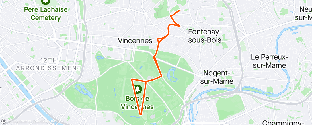 Map of the activity, Lunch Ride