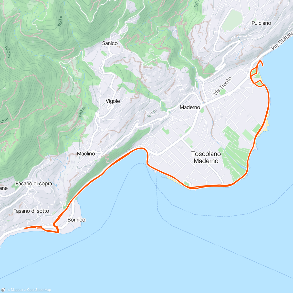 Map of the activity, Fasano -> Lungolago Toscolano