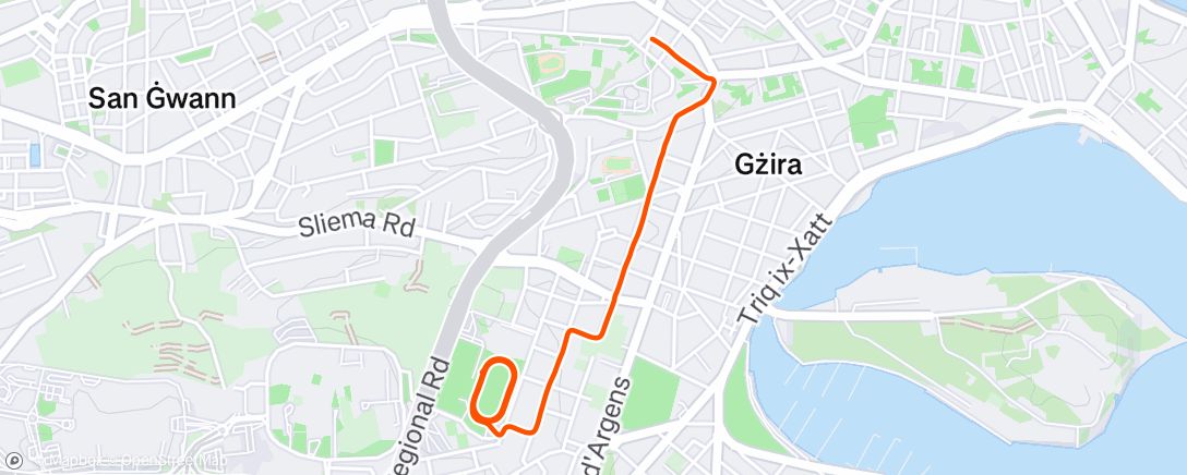 Map of the activity, Утренний забег