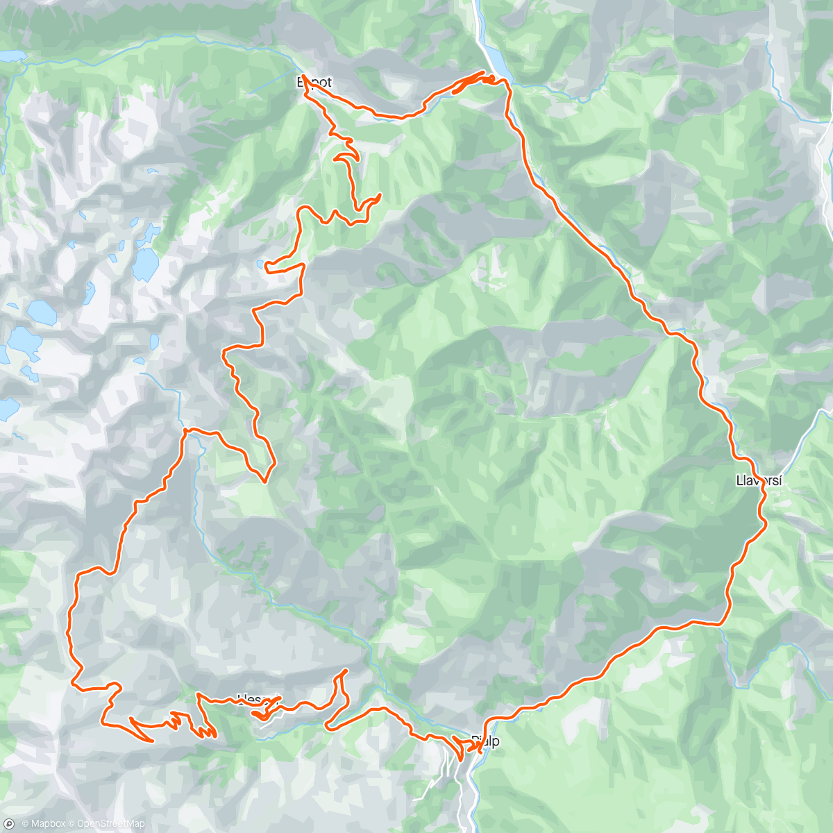 Map of the activity, Gravel Coll del Triador + Coll de Portella + Creu de l'Eixol