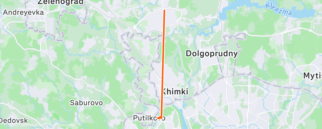 Map of the activity, Северный лыжный заезд (утро)