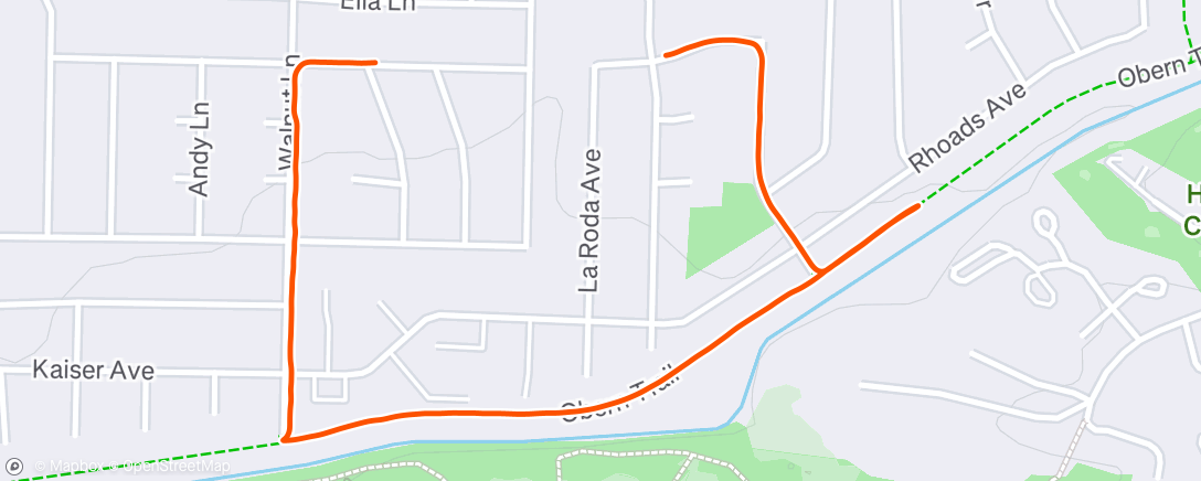 Map of the activity, Stroller jog
