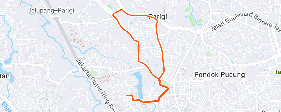 Map of the activity, Morning Run