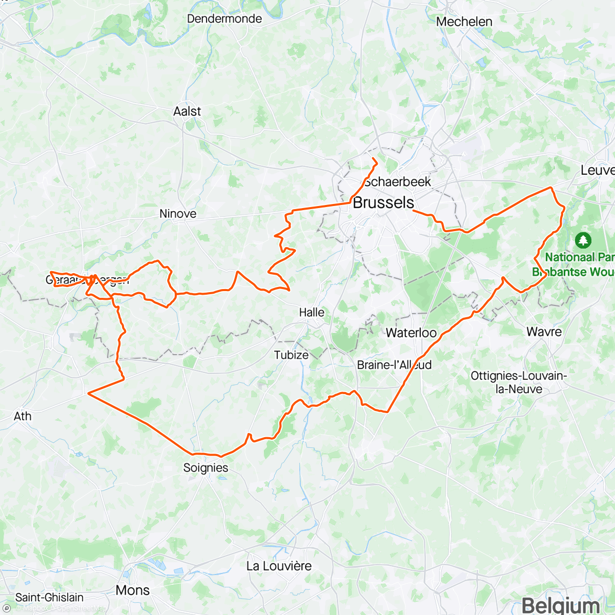 Map of the activity, Brussels Cycle Classic