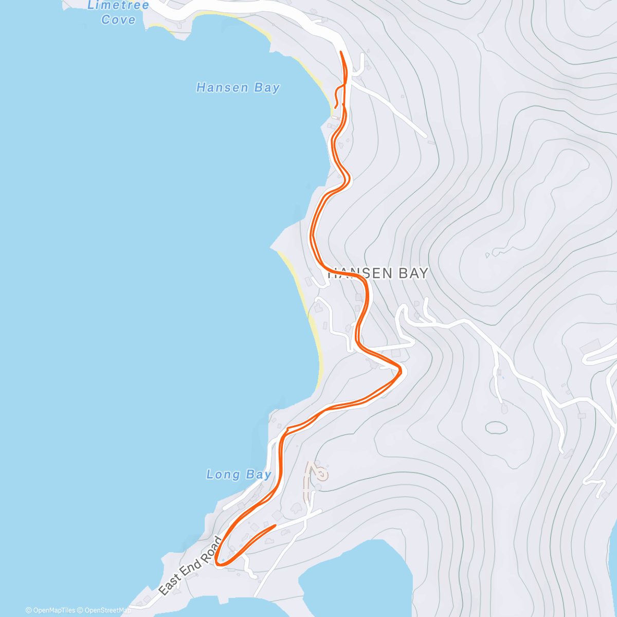 Map of the activity, East End Walk