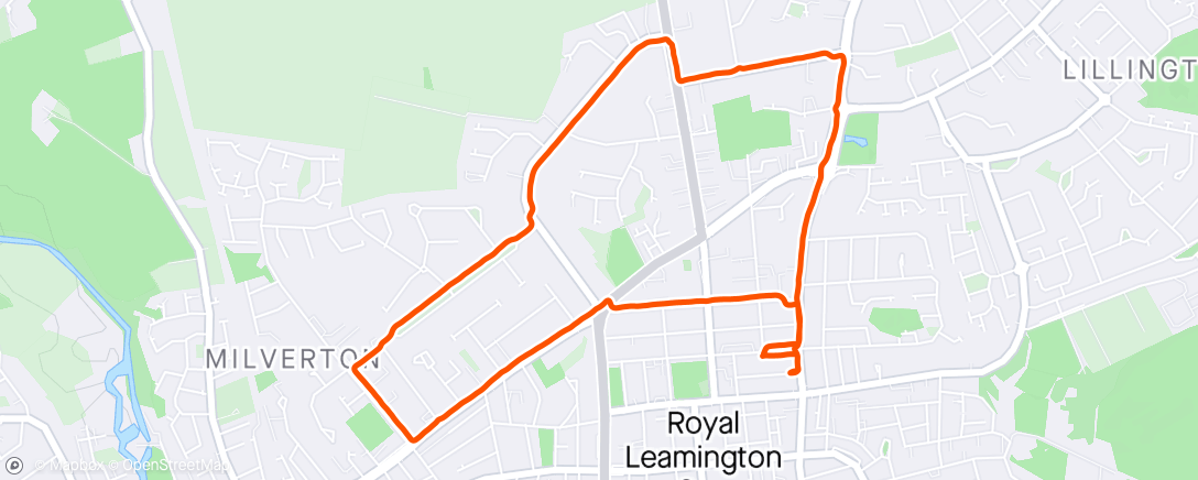 Map of the activity, Run 10 mins Walk 1 Min x 3