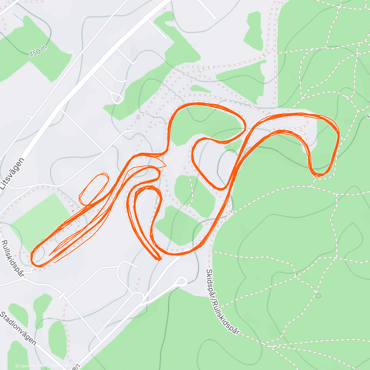Map of the activity, Pursuit Östersund P4