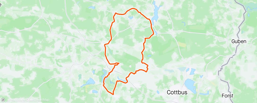 Map of the activity, Spreewaldmarathon with shitty weather 😭