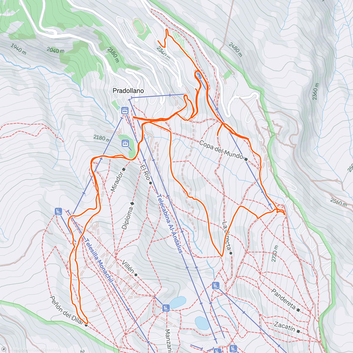 Map of the activity, Un poco ventoso por la Sierra