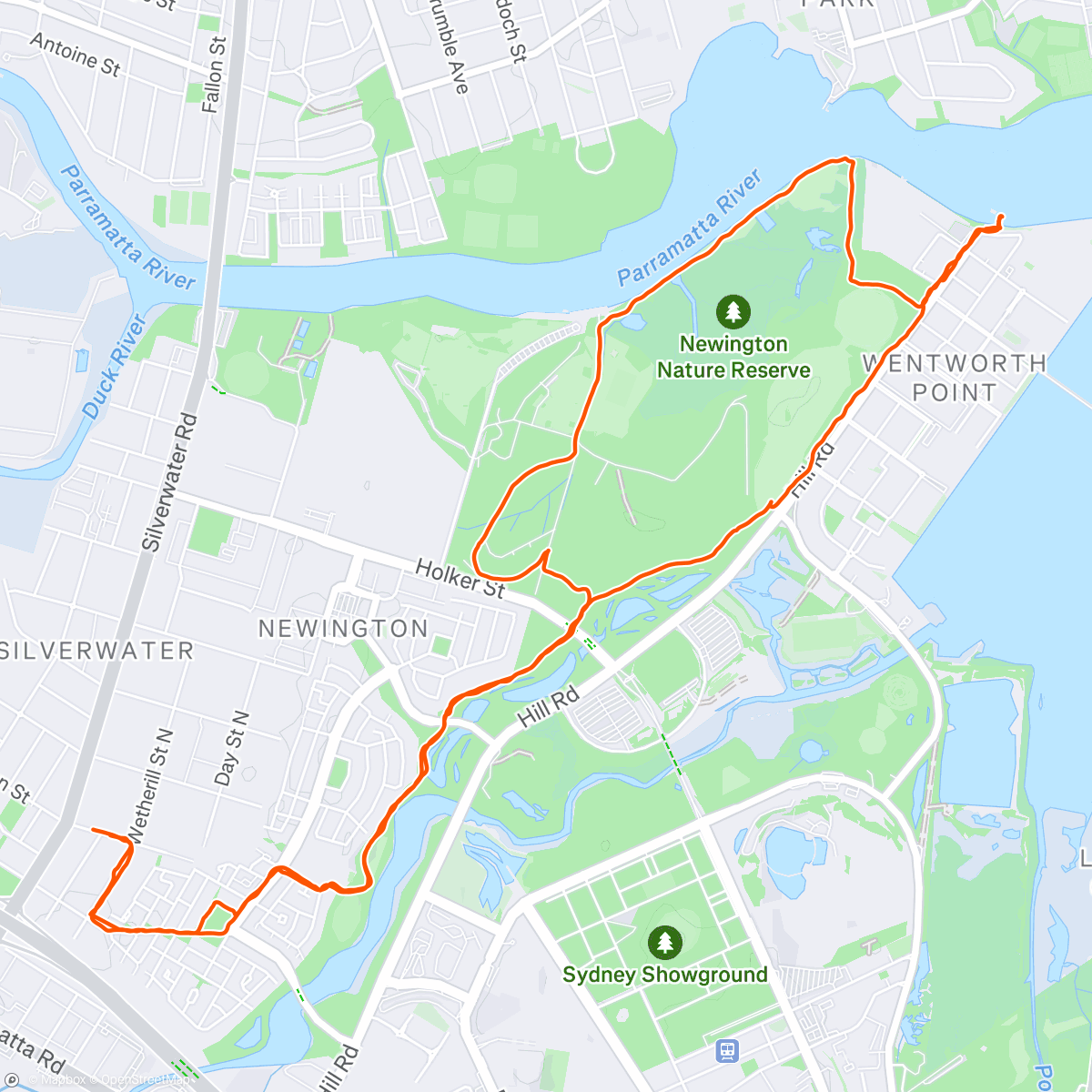 Map of the activity, Morning Run