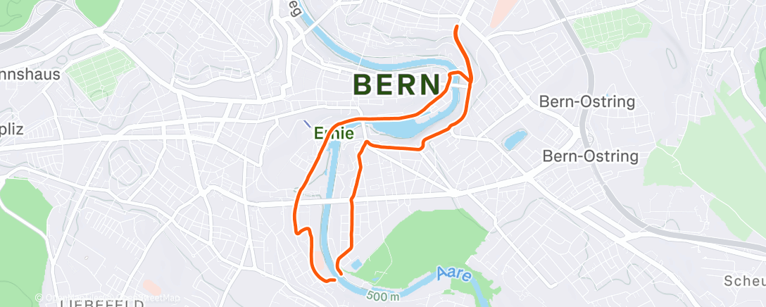 Map of the activity, STB: 10x 2' (Aargauerstalden) / P ca. 2' (aktives Runterlaufen) ☠️ survival mode