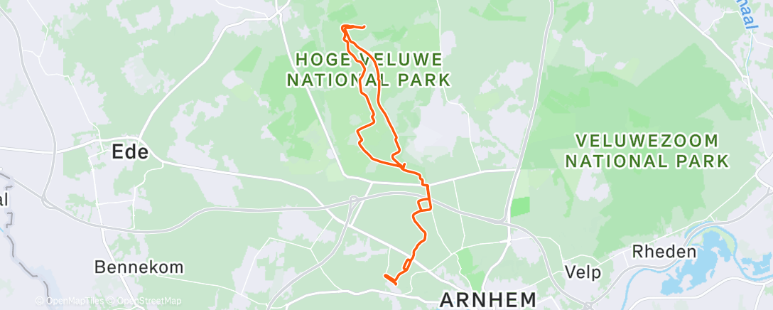 Map of the activity, Hoge Veluwe Oudejaarsrit met mijn meisje