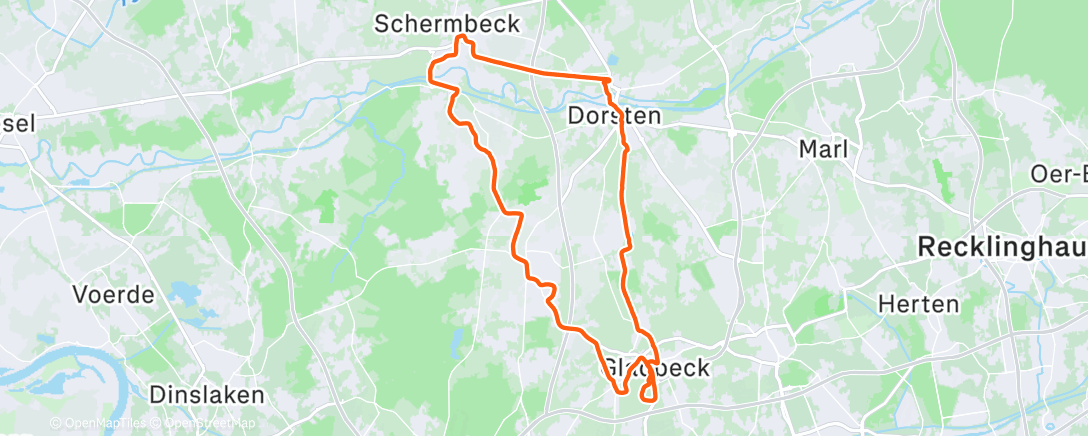 Map of the activity, Lunch Ride